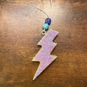 Pink Lightning Bolt Pendant Necklace